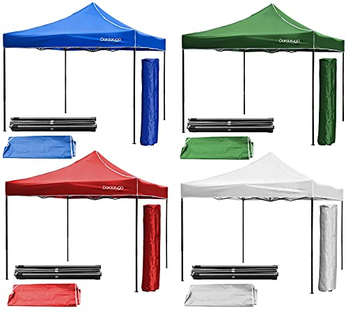 DARDARUGA Pabellon de Jardin cenador Capri Beige 3x3 m Carpa Plegable de jardín Impermeable y Pop Up para Eventos Camping Blanco