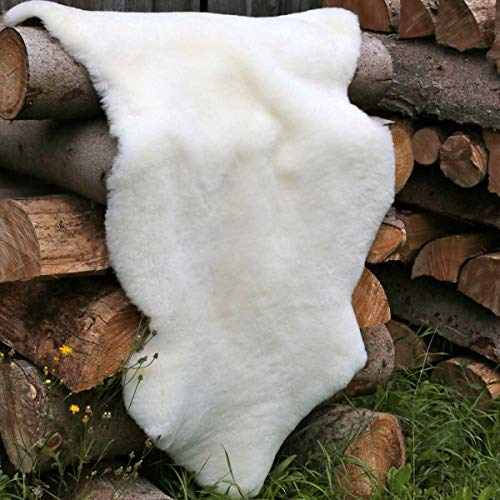 Hollert German Leather Fashion Piel de Cordero rapado - Colores Naturales Eco Piel Oveja Alfombra Decoración Almohadilla de Asiento Suave tierno - Champagne, 110-120