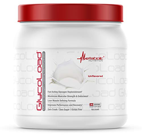 Metabolic Nutrition, Glycoload, 100% Micronized Cyclic Cluster Dextrin Carbohydrate Powder, Muscle Glycogen Loading Carbohydrate, Pre Intra Post Workout Supplement, Unflavored, 600 gm (30 ser)