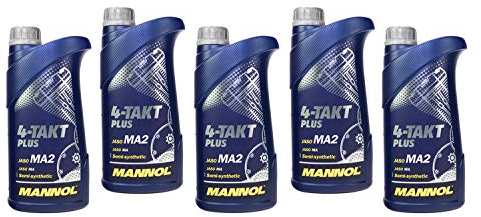 MANNOL 4-Takt Plus API SL SAE 10W-40 teilsynthetisch 5 Liter Motorrad ÖL Motorradöl Roller