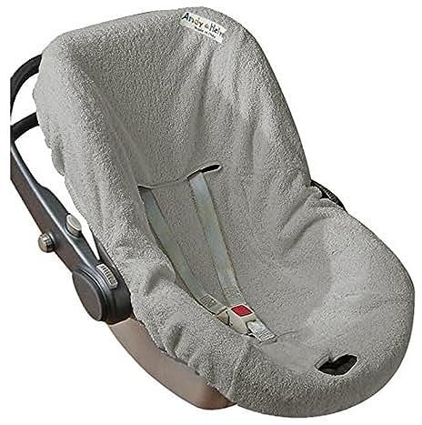 Andy & Helen Bezug für Babyschale aus Frottee - praktisches und bequemes Einziehen dank Gummizug an allen gängigen Babyschalen - Grau