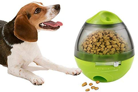 Hundefutter Ball, Yokunat Hunde Katzen Snackball Futterball Hundespielzeug Snackbälle Tumbler Form Futterspender Interaktives Spielzeug Ausbildung IQ Trainingsball Lernspielzeug Übung Spiel - Grün