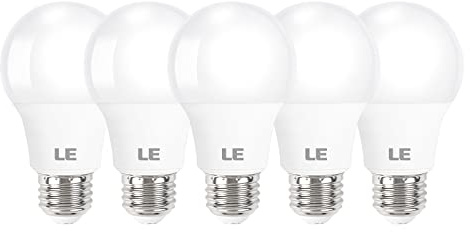 Lepro A19 E26 LED Light Bulbs 9W 800 Lumens Daylight White 5000K 5 Pack