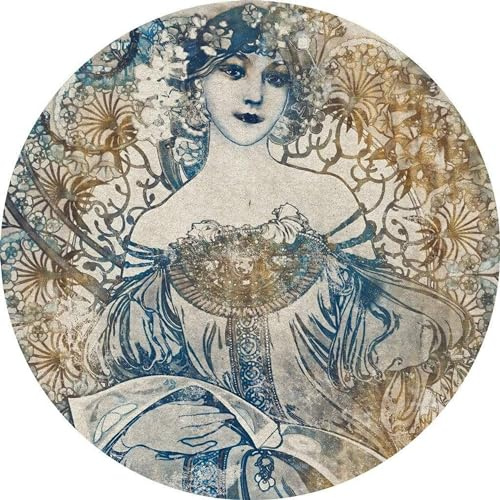 Komar DOT runde und selbstklebende Vlies Fototapete Goddess - Ø Durchmesser 125 cm - 1 Stück - Tapete, Jugendstil, Dekoration, Wandtapete, Wandbild, Wandbelag, Designtapete - D1-042