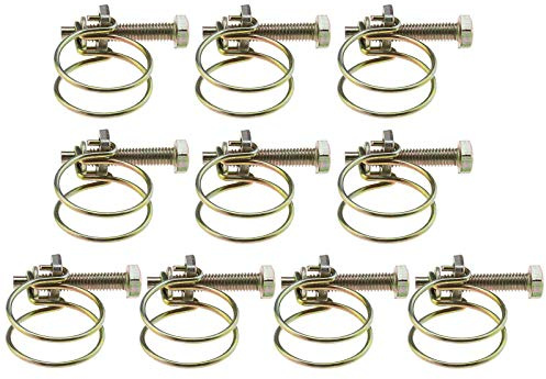 EMSea 10 Stück Doppelleitungs Schlauchschellen aus Verzinktem Stahl Passend Für Schlauch Durchmesser 17-23mm Verschiedene Schläuche Kunststoffrohre (25mm)
