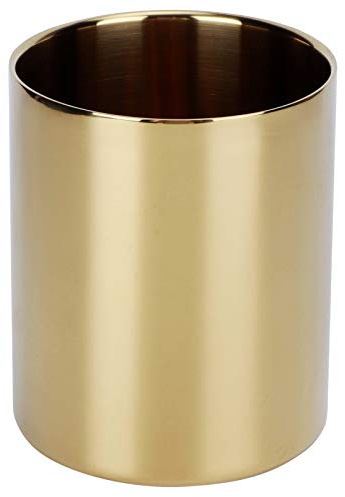 Pencil Cup Holder Desk Organizer Flower Vases Pen Makeup Brush Container Rostfritt stål(gyllene)