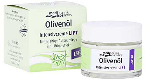 Olivenöl Intensivcreme Lift | Mit LSF 30 | Mit Lifting-Effekt | Von medipharma cosmetics | 50 ml