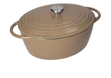 Cacerola cocotte ovalada gris hierro fundido esmaltado capacidad 5 l