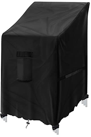 GARPROVM Schutzhülle für Gartenstühle, Gartenstuhl Abdeckung 91*71*120cm, winterfest Abdeckung für Stapelstühle Stuhlabdeckung Wasserdicht Winddicht Abdeckplane für Balkonstühle Gartensessel