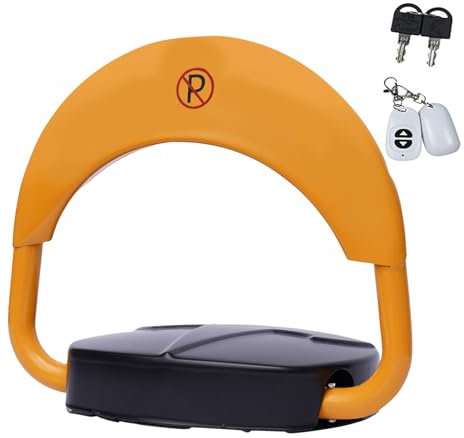 Parkplatzsperre Klappbare Parkschranke mit 2 Schlüsseln Akku Parkplatz Hindernis Antikollision 180°Ferngesteuerter Parkschloss Wasserdicht Reichweite der Fernbedienung 30m