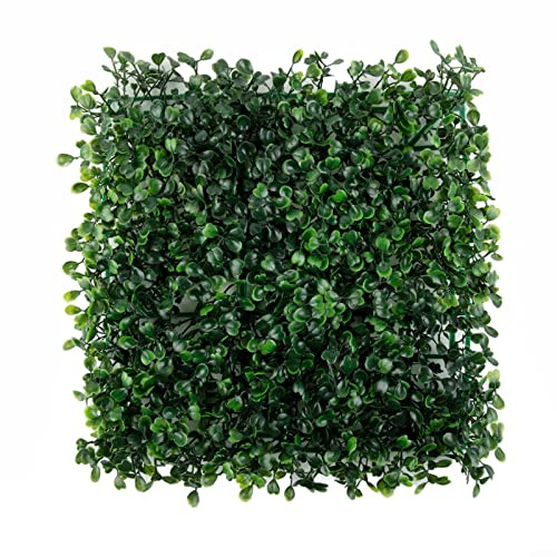 12 Stück künstliches Pflanzenwand Hecke 25 * 25cm,Künstliche Pflanze Mauern Laub Hecke Gras Matte Begrünung Panels Zaun,für Garten Outdoor Dekor