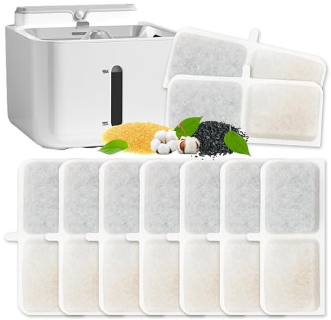 9 Piezas Filtros Bebedero Gatos Fuente, 3,2L Filtro para Fuente de Gato para Filtro de Repuesto, Filtros de Repuesto para Mascotas con Resina y Carbón Activo, Mantenga el Agua Limpia