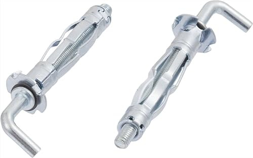 M5 x 50mm L-Hook Plasterboard Hollow Wall Cavity Wall Anchors Molly (Pack of 10) A10B