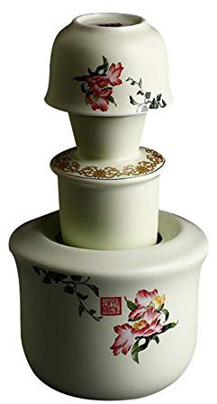 Sake 3er-Set Blume im japanischen Stil Traditionelles Retro-Porzellanhandwerk/Weinkrug/Weinglas,Weinglas-Set für warmen/kalten Sake-Service