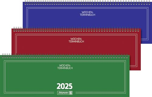 BRUNNEN Querterminbuch Modell 775 (2025), 2 Seiten = 1 Woche, 420 × 137 mm, 112 Seiten, Karton-Einband, Sortiert, 1 Stück