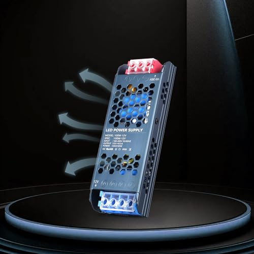 YOODI Trafo 230V auf 12V, 100W LED Transformator AC/DC Netzteil, Schnelle Wärmeableitung, Treiber Schaltnetzteil 8.3A, Konstantspannung Niedervolttrafo für Lampen
