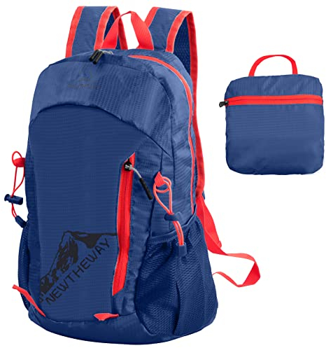 Rapidbok 20L Wanderrucksack, Ultraleicht Faltbar Rucksack, Reiserucksack Klein, Rucksack Wasserdicht Damen Herren, Backpack Multifunktional, für Reisen Wandern Camping Radfahren (Navy Blau)