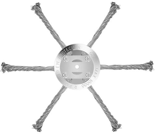 6 inch Steel Wire Brush Cutter Trimmer Head, 2 Pack Wired Trimmer Head Replacement for Electric Battery Powered Cordless String Trimmer, Weed Eater (6 Blades+ 6 Blades)