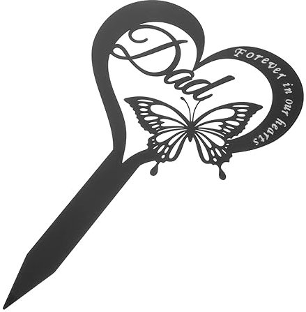 OFFSCH Herzförmiger Metallpfahl Für Garten Und Friedhof Grabdekoration Als Gedenksymbol Langlebiges Eisen-Design Gärten