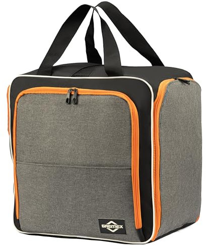 GREMEX Skischuhtasche mit Helmfach - Wasserfestem Skischuhtasche mit Helmfach - Tasche für Skischuhe und Helm - Titan-Nähte Skischuh Rucksack mit Helmfach - Widerstandsfähig Tasche Skischuhe mit Helm