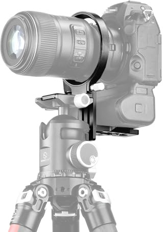LS-85 85mm Rotating Collar for DSLR Camera with Battery Grip, Tripod Mount Ring Lens Support Collar Arca Swiss Plate Mount DSLR Horizontal Vertical Switching