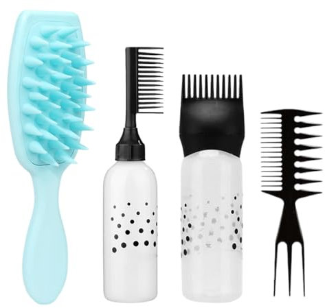 Applicatore Olio Capelli Kit, 4 pezzi Applicatore Olio Capelli, Distributore Olio Capelli, Applicatore Tintura per Capelli, Applicatore Colorante Per Capelli Per Hair Oiling Colorazione Capelli