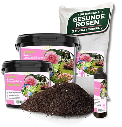 Rodopi Bio Rosendünger 20 Kg – Organischer Langzeitdünger 7-3-8 mit Eisen – 3 Monate Wirkung