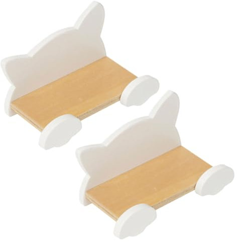 ERINGOGO 2stücke Mini Wandregal Aus Holz Für Puppenhaus Dekoratives Und Kreatives Zubehör Langlebig Und Kinderfreundlich Für Miniatur-wohnaccessoires