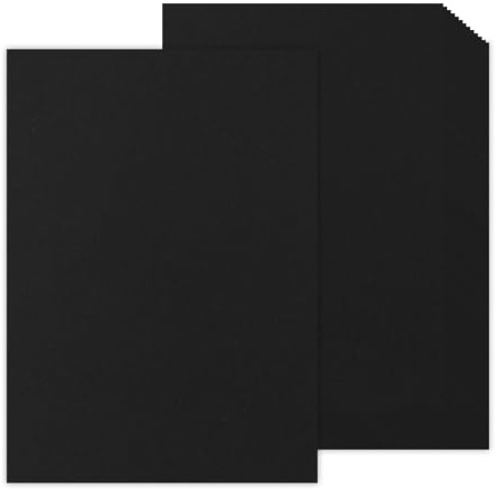 50 Blatt Schwarz Kartonpapier A4, Schwarz Dickes Papier A4 (250 g/m²), Fotokarton, Scherenschnittpapier für Fotoalben, Einladungen, Menükarten, Scrapbooking und DIY-Ideen