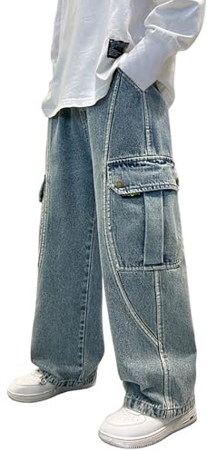 Generisch Pantalon Jeans pour Garçons Jeans pour Enfants Jeans Baggy Jeans Cargo Pantalon Denim avec Taille Élastique Generisch Pantalon Jeans pour Garçons Jeans pour Enfants Jeans Baggy Jeans Cargo