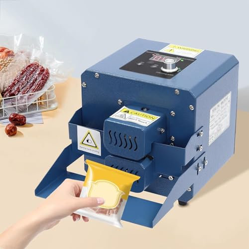 Confezionatrice per alimenti a rullo, termosaldatura automatica per sacchetti di plastica, 5 m/min, controllo della temperatura 80 ~ 200 ℃, design compatto per biscotti e uso domestico della cucina