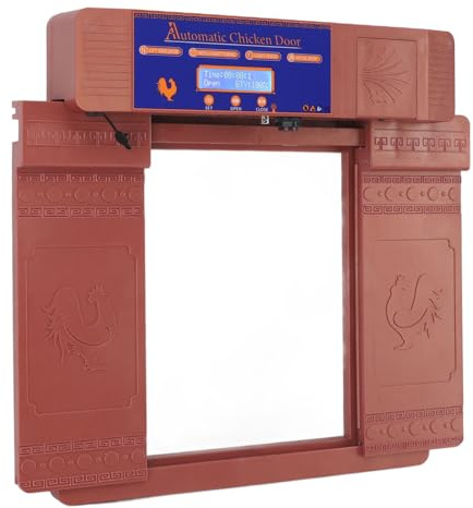 Plyisty Automatische Hühnertür, Infrarot Verhindert eine Prise Intelligenter Multi -Solar -Modi Automatische Hühnertür für Geflügel Ente (antike Bronze)