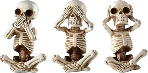 Irayin Halloween Skelett Statue, Skelett Deko Figure, Harz Skulpturen Deko, Halloween Dekoration für Party, Wohnzimmer, Büro, Bücherregal, Schlafzimmer