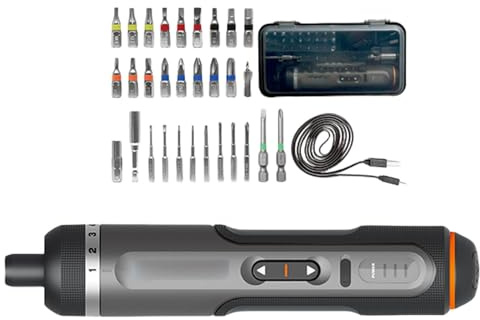 Tournevis électrique sans fil 4 V Tournevis électrique pratique avec plusieurs embouts conçus pour des conditions de faible luminosité Tournevis rechargeable