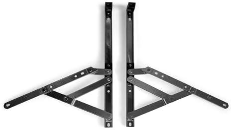Pair of uPVC Window Hinges, 13mm Stack Height, Double Glazing Friction Stay, Non Handed, Ferretic Steel, Window Stays, Friction Hinges. Top/Side Hung Window Hinge (16 Inch (Top Or Side Hung))