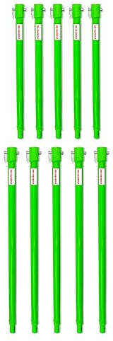 WERHE Verlängerungsstück für Erdbohrer, 5x40 cm & 5x60 cm, Stahl, 10er Set | 20 mm Aufnahme mit Sicherungsstift, Gesamtlänge 500 cm, Gewicht 7,3 kg, rostbeständig, kompatibel mit Erdbohrern