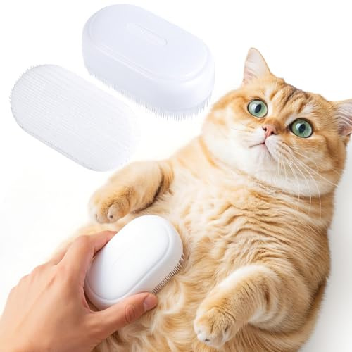 Ptwola Gentle Cat Tongue Brushes Soft Cat Brush Comfortable Serrations Brushes Scratch-Free Removes Hair Mat Loose Fur Mimicking Maternal Lick Soothing Massage for Cats Enhancing Intimacy