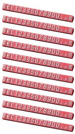 10 Stück Preiswürfel, einstellbare Zahlen- und Buchstaben-Preisschilder, Rot auf Weiß zur Preisauszeichnung für Schmuck, Uhren, Accessoires und Wertgegenstände