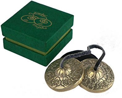 Zimbel/Tingsha mit Blumenornament, verpackt in schöner Box -9614-