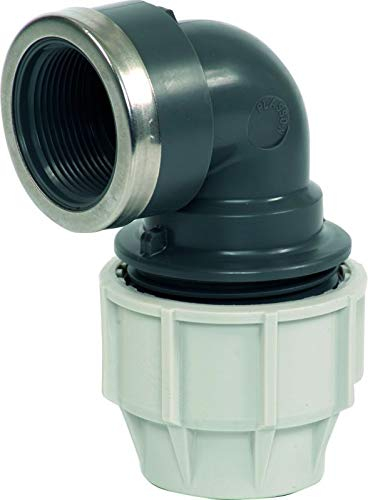 Plasson Klemmfitting Serie 18 - PE Rohr Winkel 90° mit IG (20 mm x 1/2)