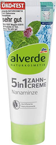 alverde NATURKOSMETIK 5 in 1 Zahncreme Nanaminze, 1 x 75 ml
