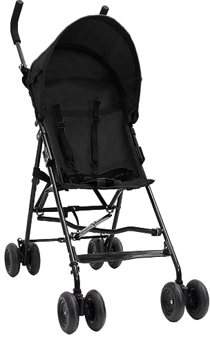 vidaXL Kinderwagen Faltbar Baby Buggy Sportwagen Kinder Babywagen Reisebuggy Kinderbuggy Babyjogger Kindersportwagen Anthrazit Schwarz Stahl