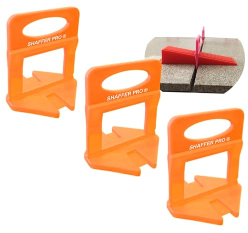 Cale autonivelant pour carrelage, SHAFFER PRO, 1000 croisillons de nivellement carrelage 3mm, outil niveleur du carreleur systeme de nivellement à pince