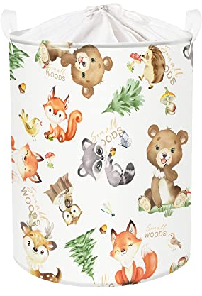 Clastyle 45L Niedliche Tiere Spielzeugkiste mit Deckel kinderzimmer Aufbewahrungskorb-Wäschekorb Kinder Spielzeugkorb für Kleidung Spielzeug im Schlafzimmer, 36x45 cm