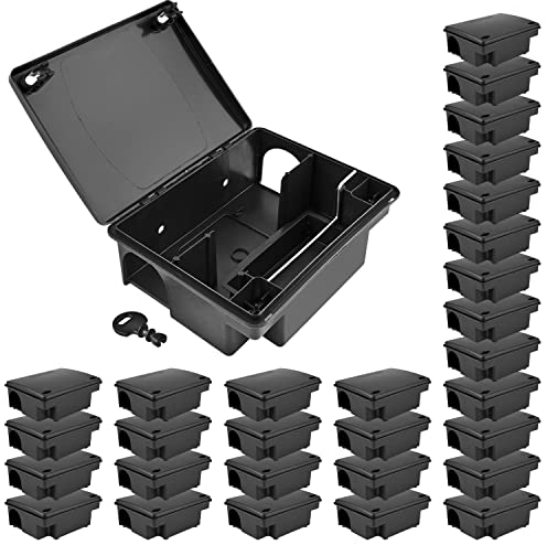 30x Köderstation Ratten Set Köderbox Garten Box Mausfalle Mäuse Rattenköderbox Rattenköderstation Rattenfalle Kinder- Haustiersicher Koederbox Gift Petigi