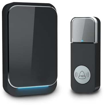 Aktivstar Campanello senza fili, con indicatori LED, impermeabile (nero)