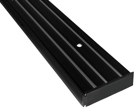 SN Deco - Vorhangschiene SH Set 3-läufig, Gardinenschiene, vorgebohrt, Komplettes Zubehör und Röllchen (schwarz, 200 cm)