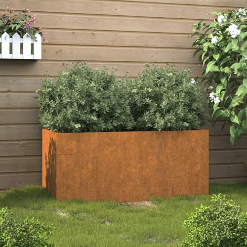 Genérico Jardinera de Acero corten 62x40x39 cm,Maceteros y jardineras-821557