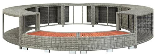 Kavolet Poly Rattan Pool-Umrandung Poolumrandung Poolverkleidung Rahmen, Gartensessel Rattanstuhl, Poly Rattan, Grau