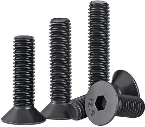 Qrity 20 Piezas Tornillos de Cabeza Avellanada, Tornillos de Cabeza Avellanada Hexágono Interior M3x8mm, Acero al Carbono, Rosca Completa